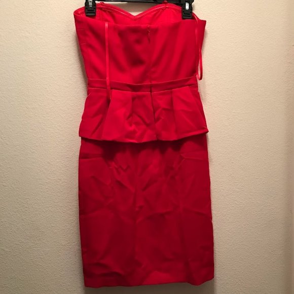 BCBGMAXAZRIA Women Red Pink Form-Fitting Dress Size 02 NEW - Picture 7 of 8